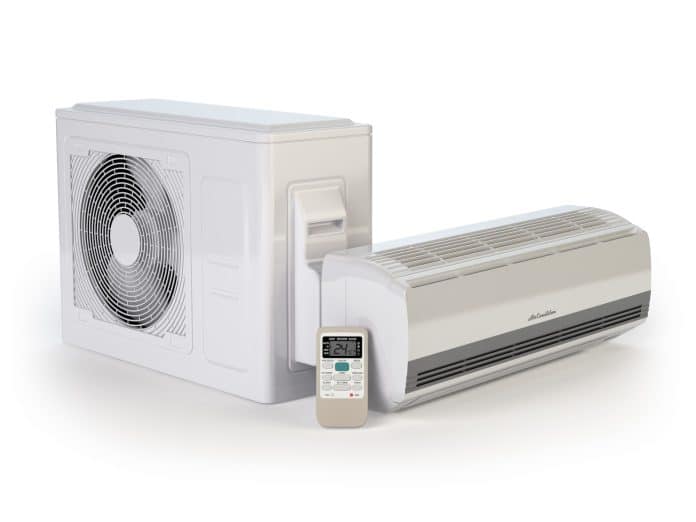 Air conditioner system isolated on white.